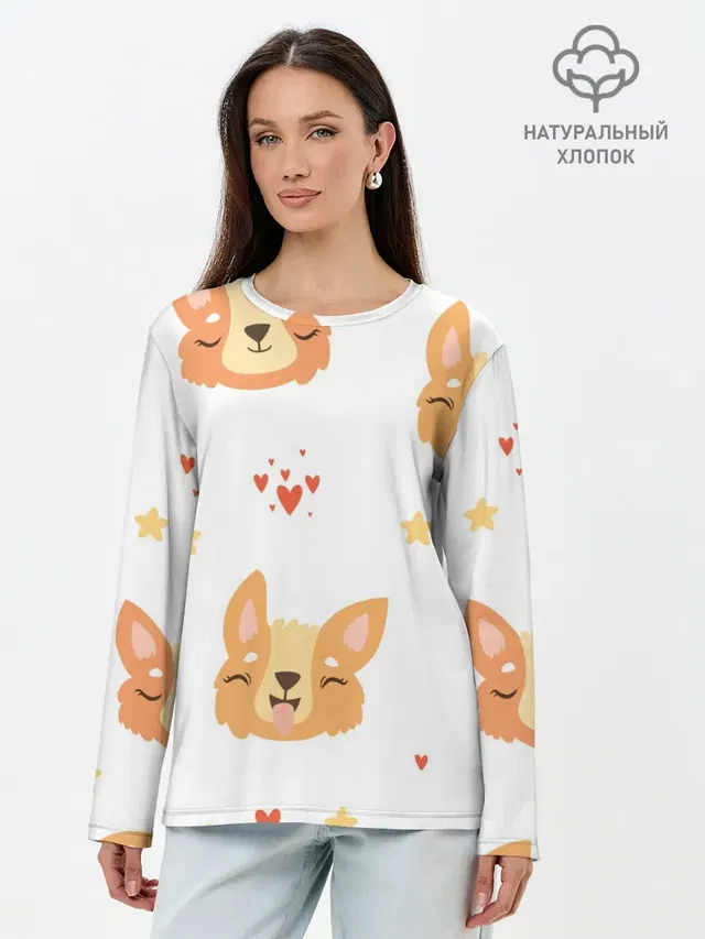 Лонгслив женский. Хлопок