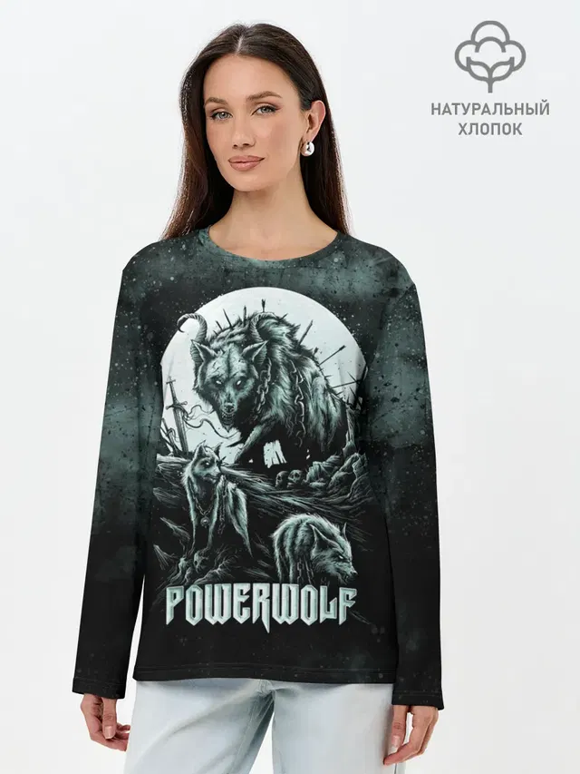 Лонгслив женский с принтом «Wolf — Powerwolf»