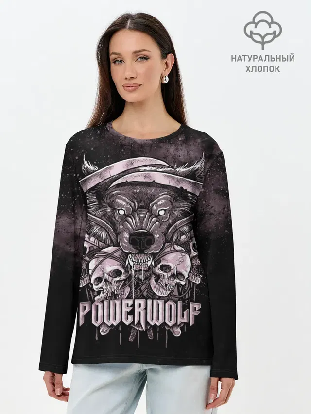 Лонгслив женский с принтом «Wolf — Powerwolf»