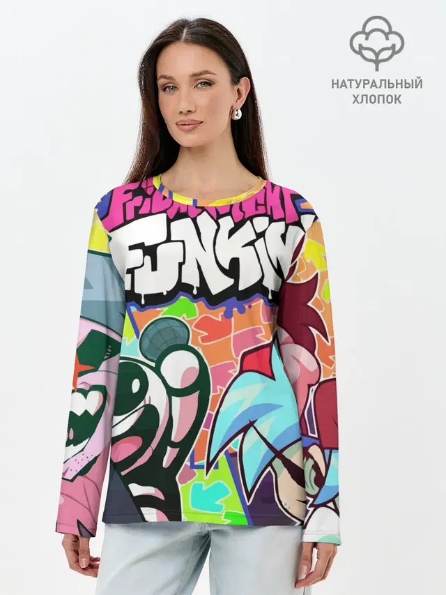 Лонгслив женский. Хлопок