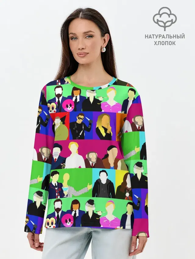 Лонгслив женский. Хлопок