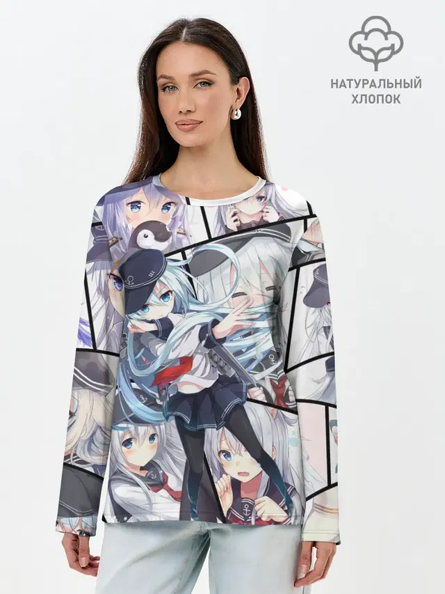 Лонгслив женский с принтом «Kantai Collection: Hibiki»