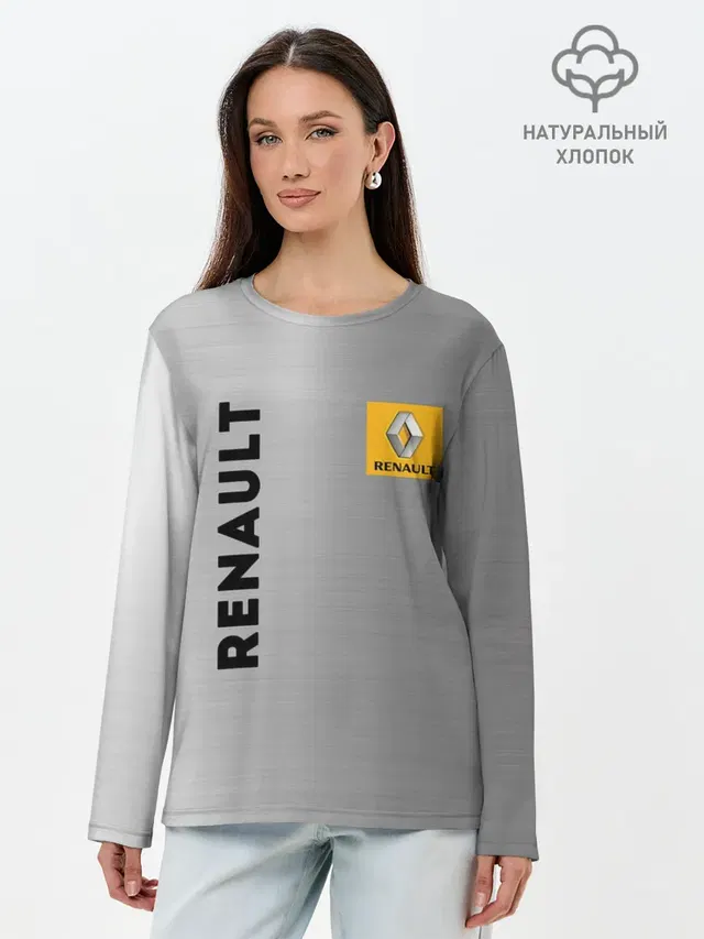 Лонгслив женский с принтом «Renault — Сталь»