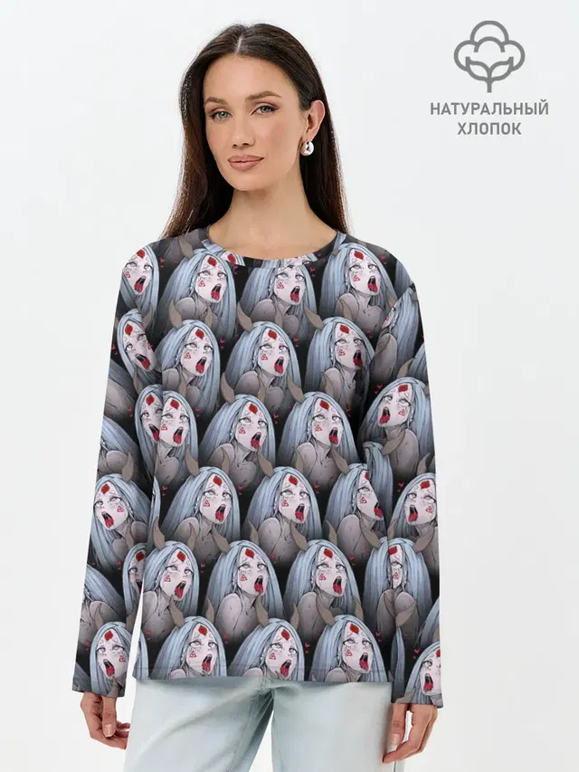 Лонгслив женский с принтом «Kaguya Ahegao»