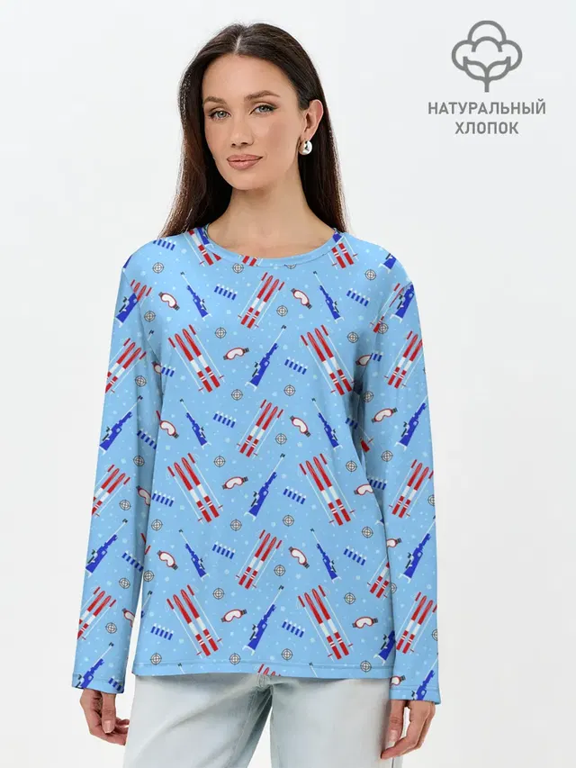 Лонгслив женский. Хлопок
