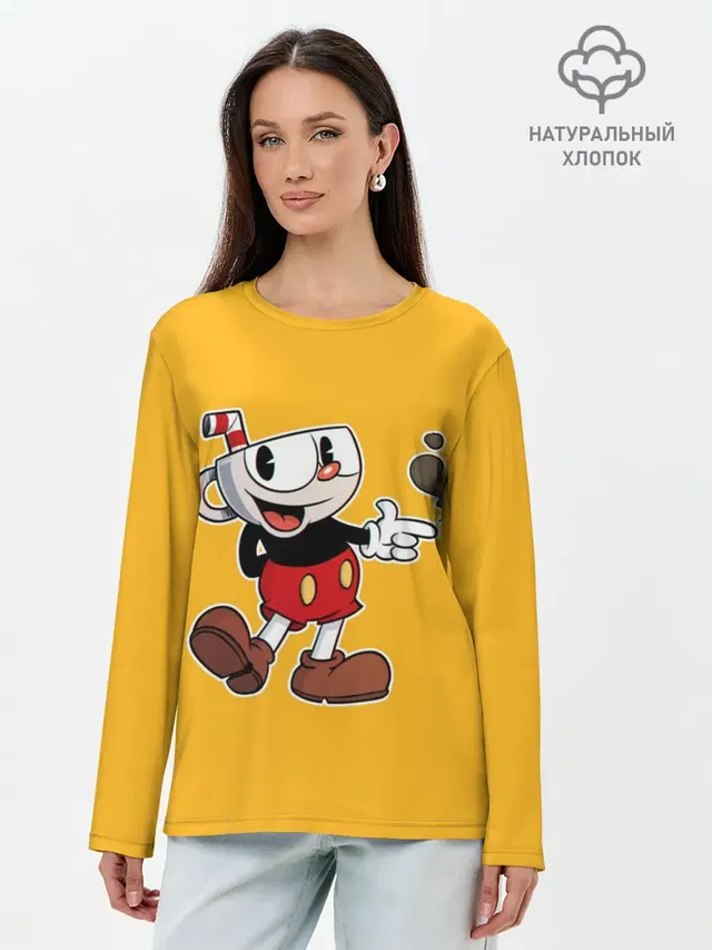 Лонгслив женский. Хлопок