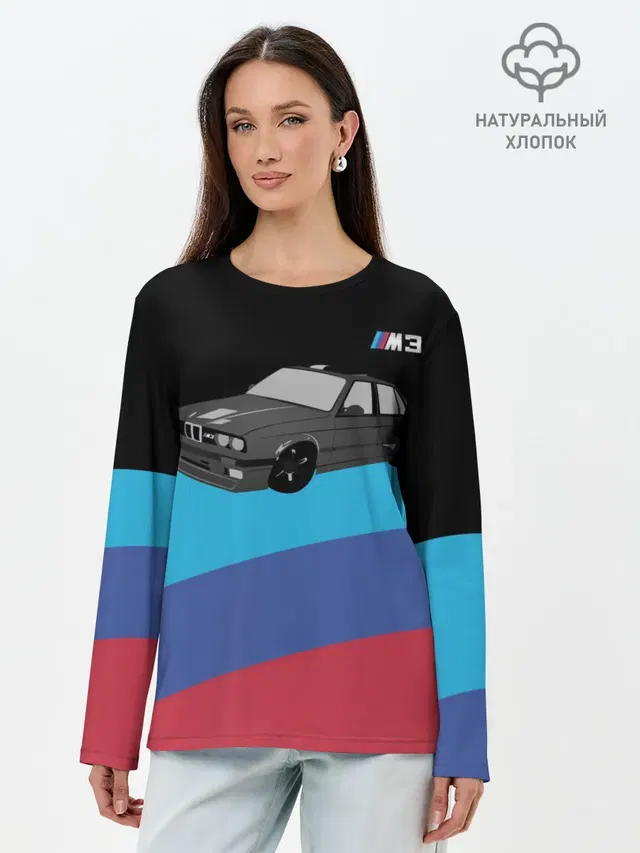 Лонгслив женский с принтом «BMW — BMW M3»