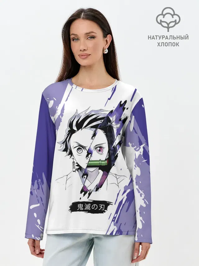 Лонгслив женский. Хлопок