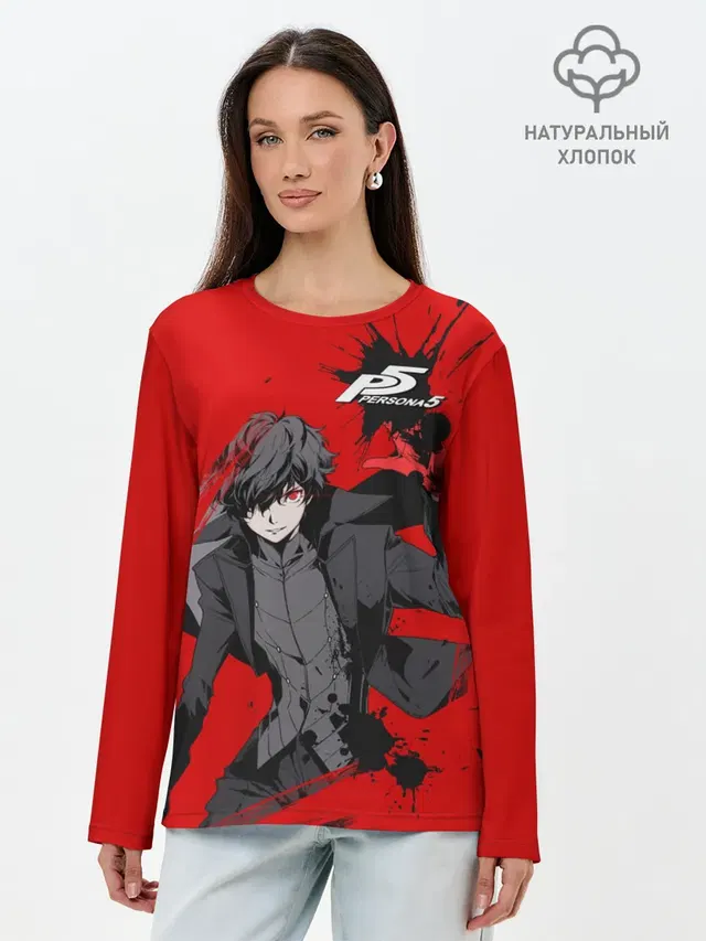 Лонгслив женский с принтом «Persona 5 — joker»