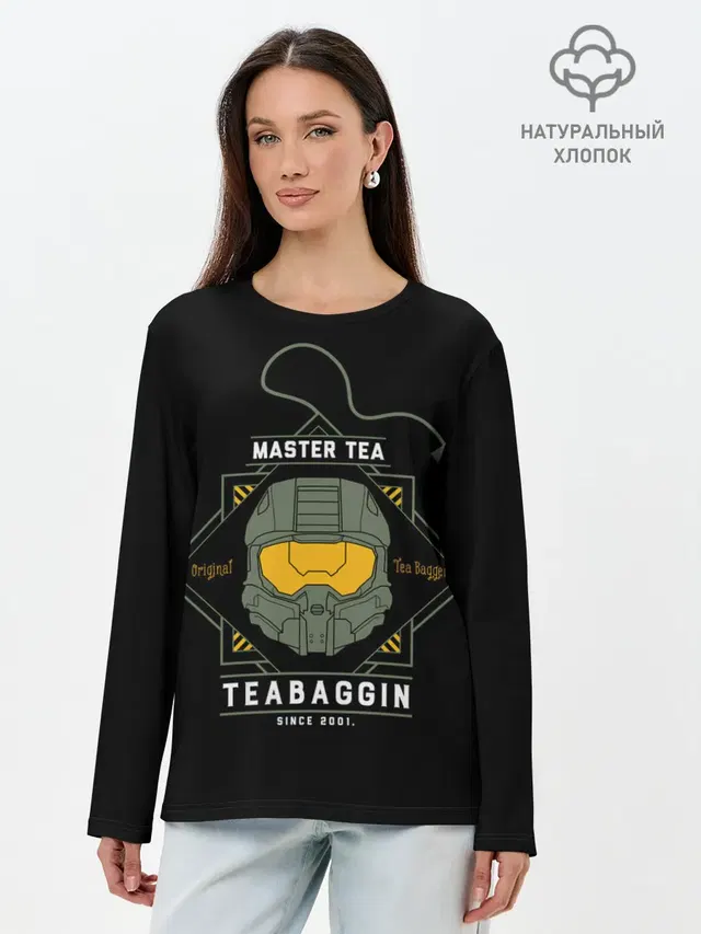 Лонгслив женский с принтом «Master tea»