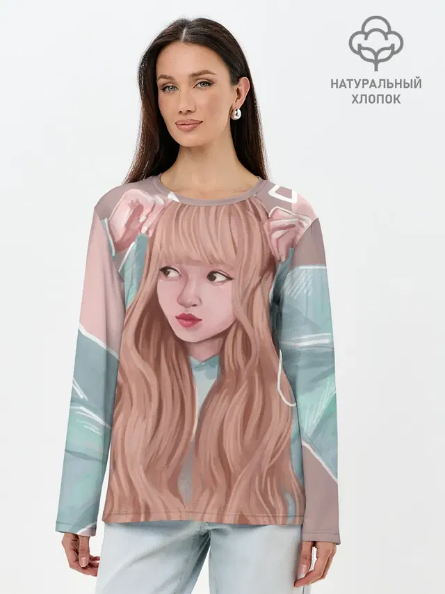 Лонгслив женский. Хлопок