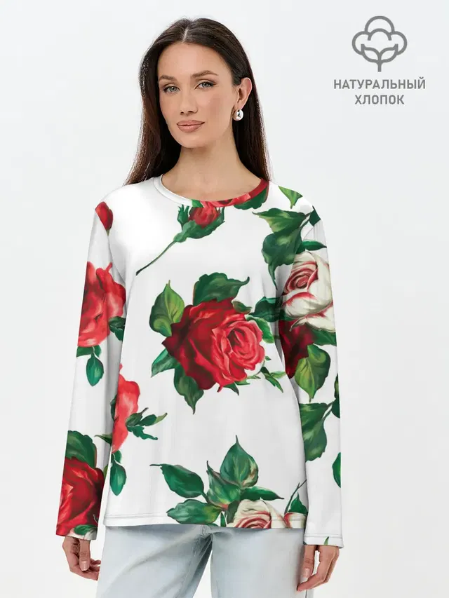 Лонгслив женский. Хлопок