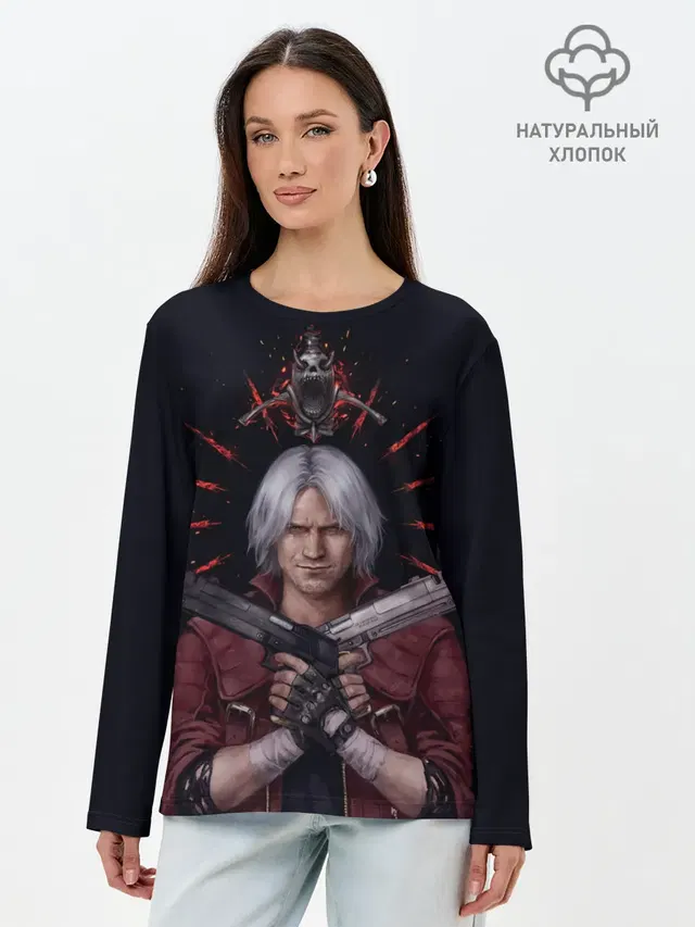 Лонгслив женский с принтом «Devil May Cry — Saint Dante»