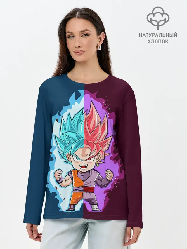 Лонгслив женский с принтом «Vegeta power»
