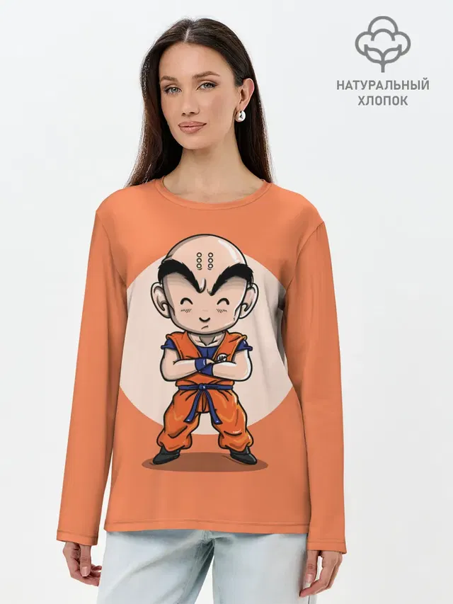 Лонгслив женский с принтом «Dragon ball — Куририн»