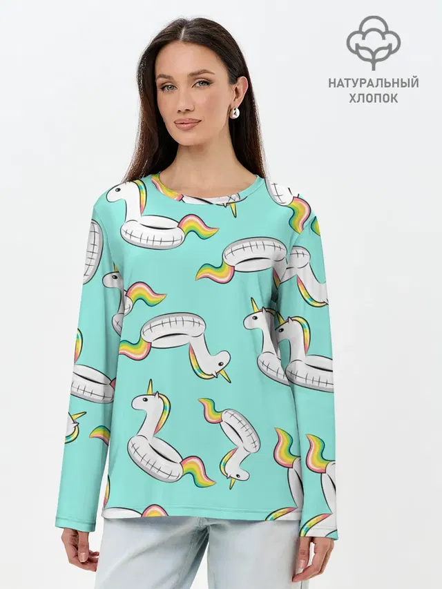 Лонгслив женский. Хлопок