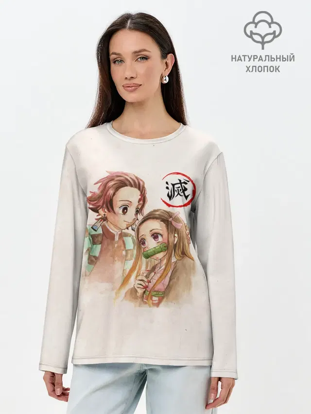 Лонгслив женский. Хлопок