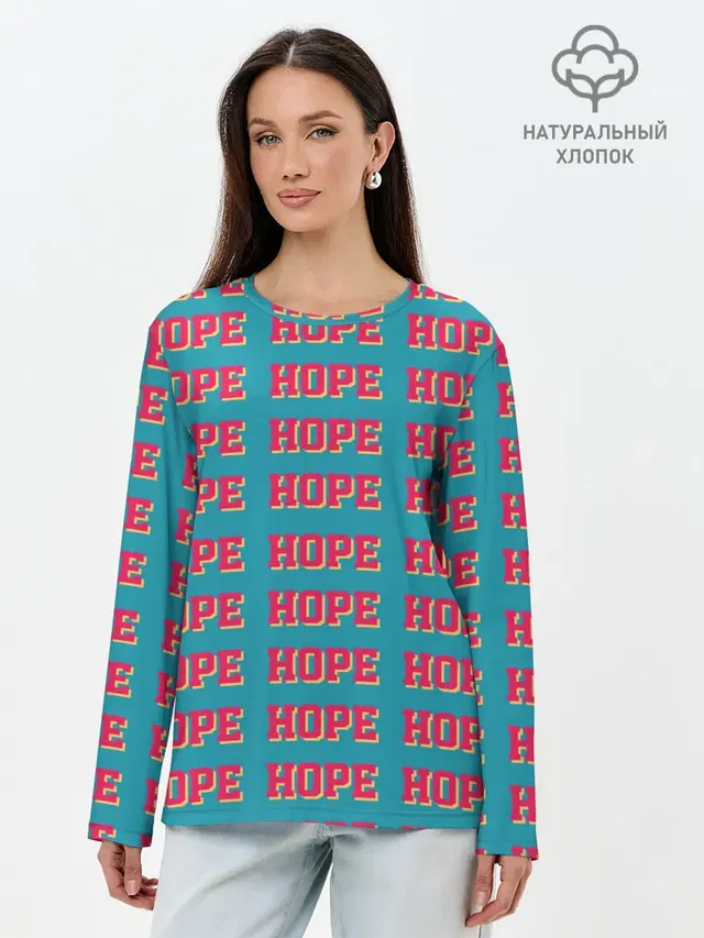 Лонгслив женский. Хлопок