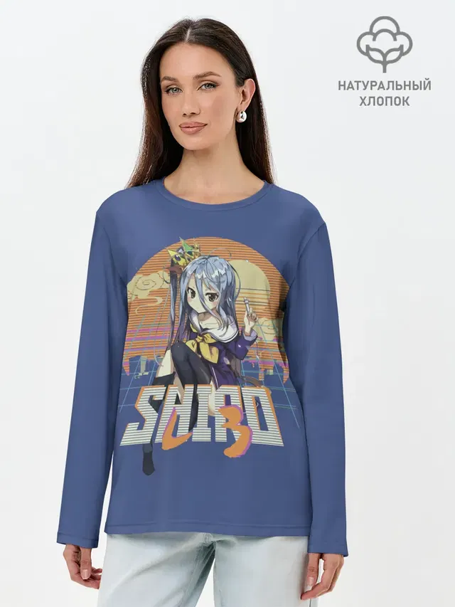Лонгслив женский с принтом «No Game No Life — Shiro princess»