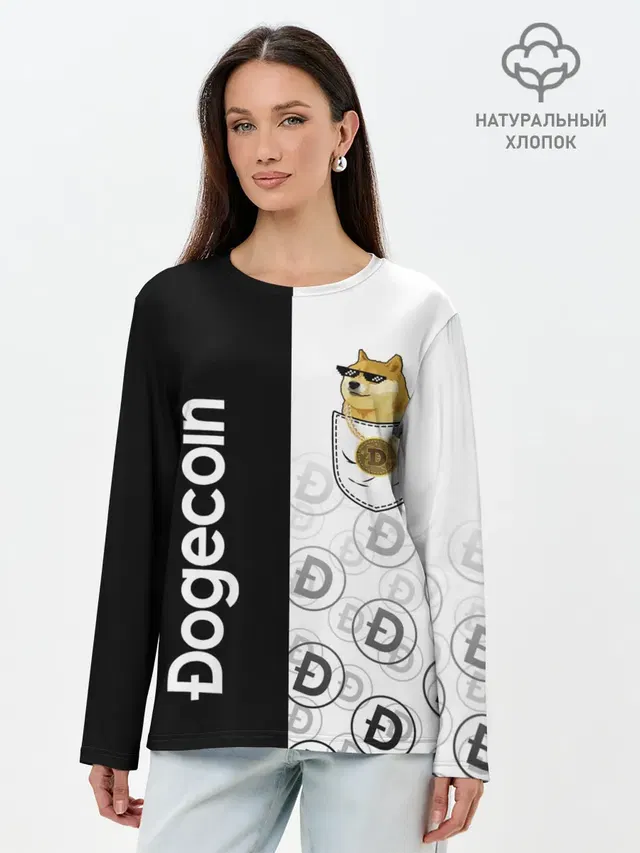 Лонгслив женский. Хлопок
