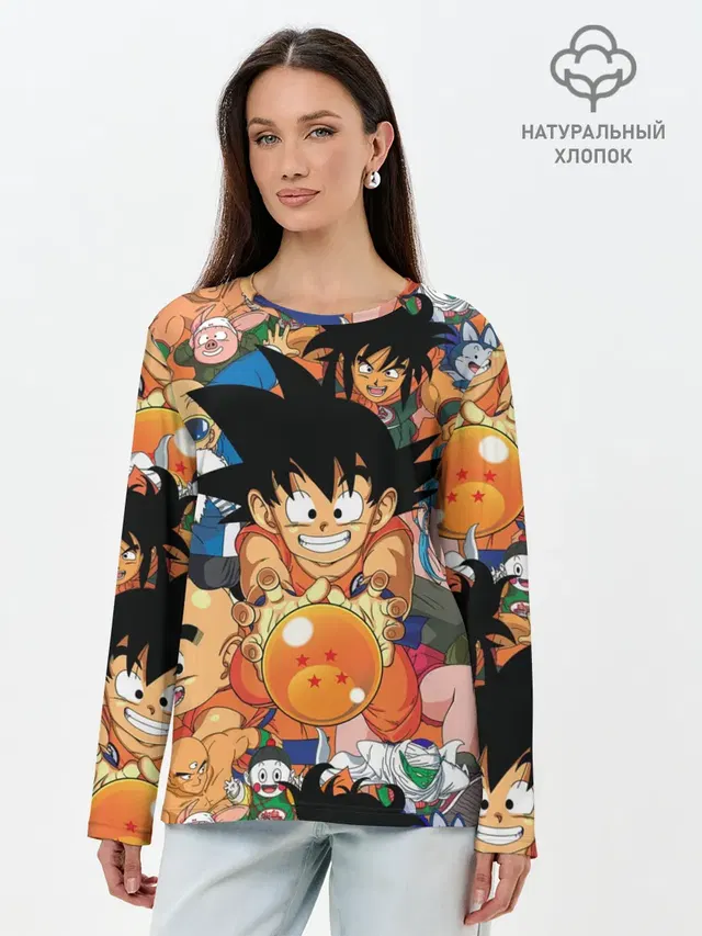 Лонгслив женский с принтом «Goku»