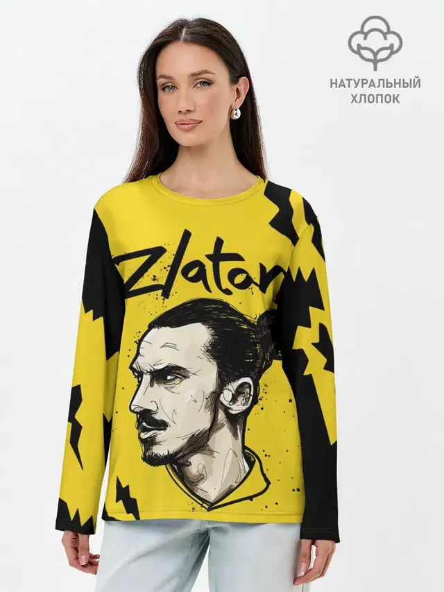 Лонгслив женский с принтом «Златан Ибрагимович — ZLATAN»