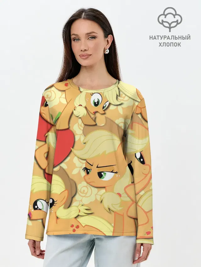 Лонгслив женский с принтом «My Little Pony — Applejack pattern»