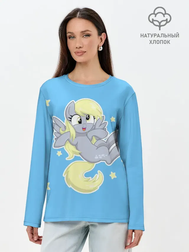 Лонгслив женский с принтом «My Little Pony — Пони в звёздном небе»