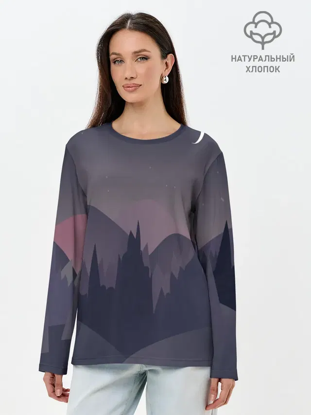 Лонгслив женский. Хлопок