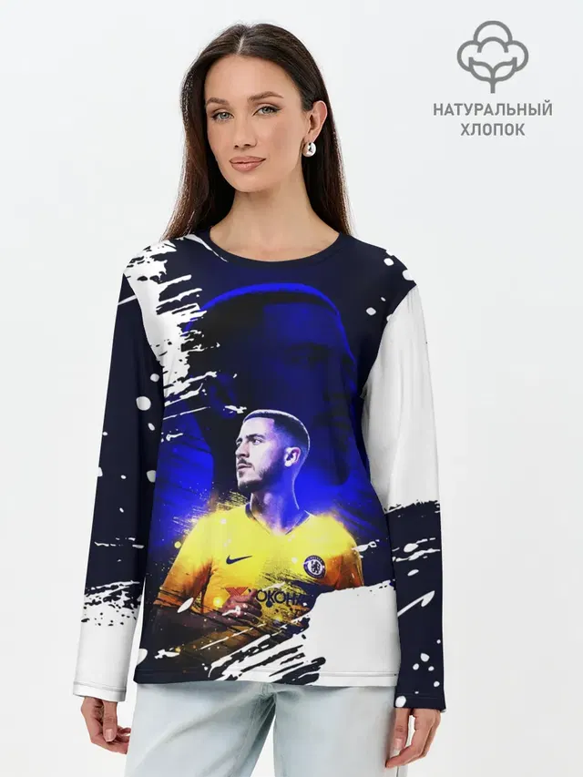 Лонгслив женский с принтом «Эден Азар — EDEN HAZARD»