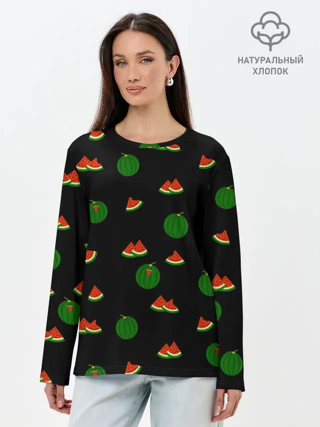 Лонгслив женский. Хлопок