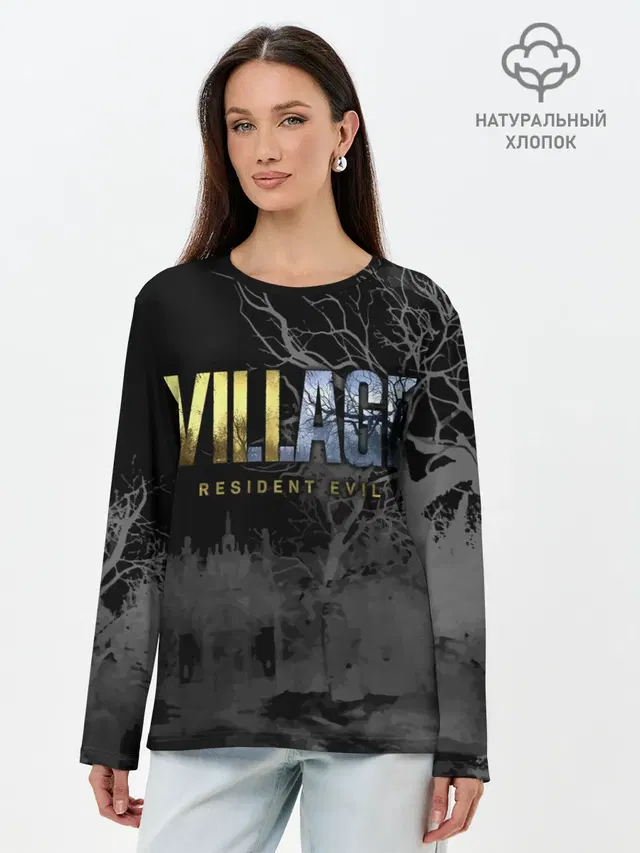 Лонгслив женский с принтом «Bare trees — Resident Evil Village»