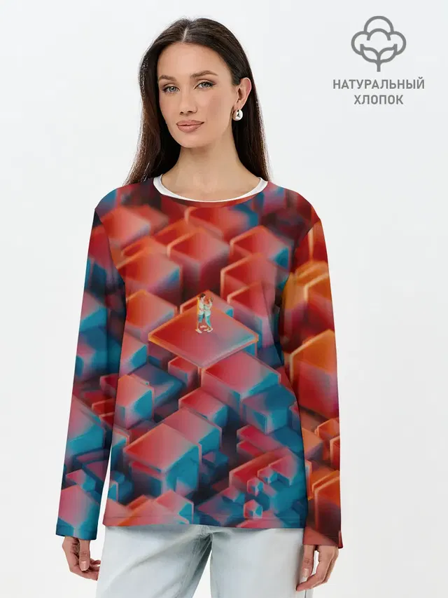 Лонгслив женский. Хлопок