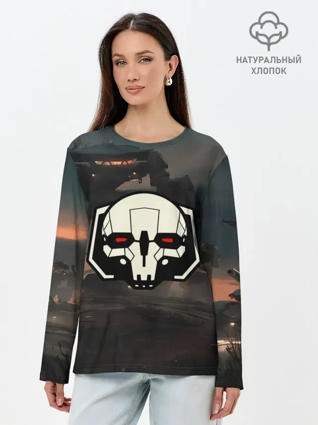 Лонгслив женский с принтом «BattleTech — Боевоймех»