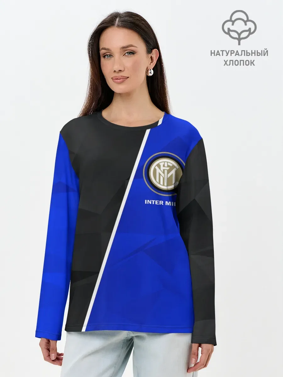 Лонгслив женский с принтом «ИНТЕР МИЛАН», вид спереди