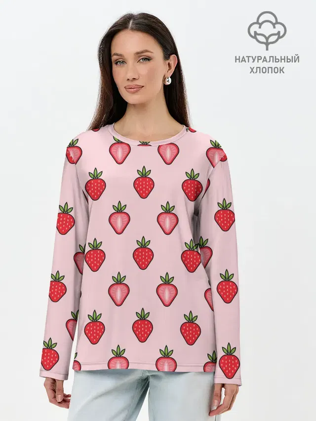 Лонгслив женский. Хлопок