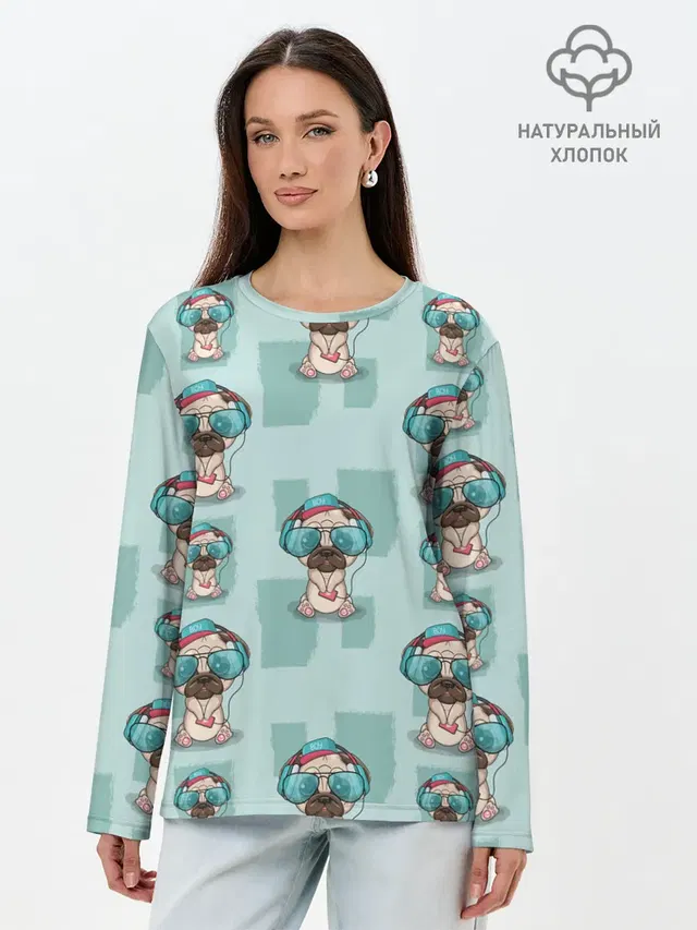 Лонгслив женский. Хлопок