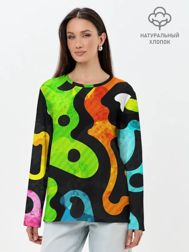 Лонгслив женский. Хлопок