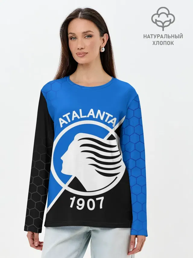 Лонгслив женский с принтом «FC Atalanta — ФК АТАЛАНТА»
