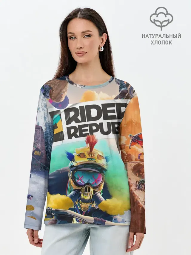 Лонгслив женский с принтом «Разные игры — Riders Republic»