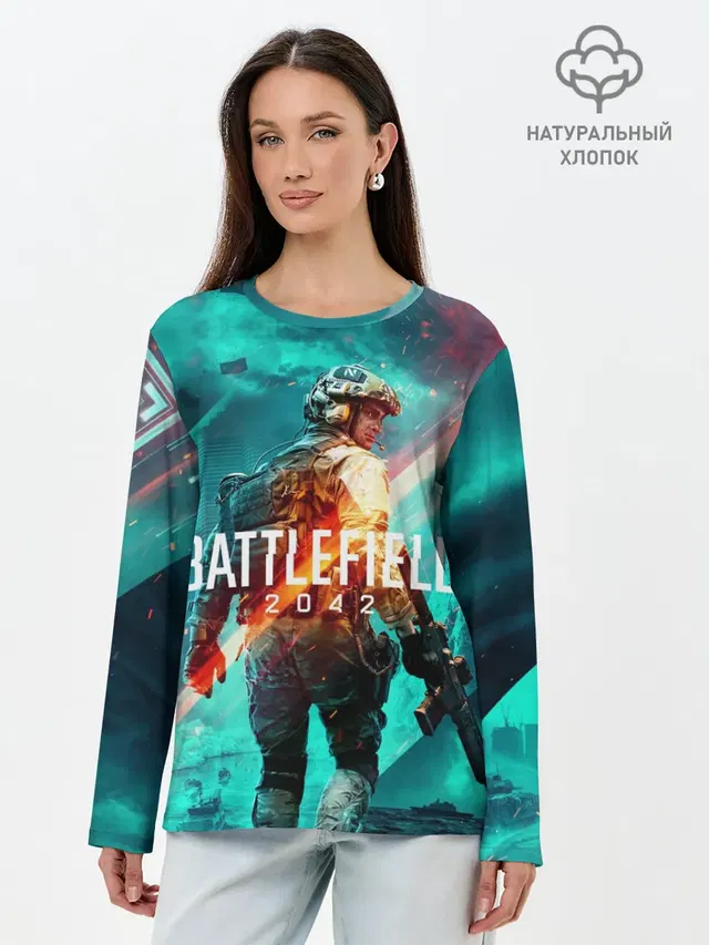 Лонгслив женский с принтом «BATTLEFIELD — Battlefield 2042»