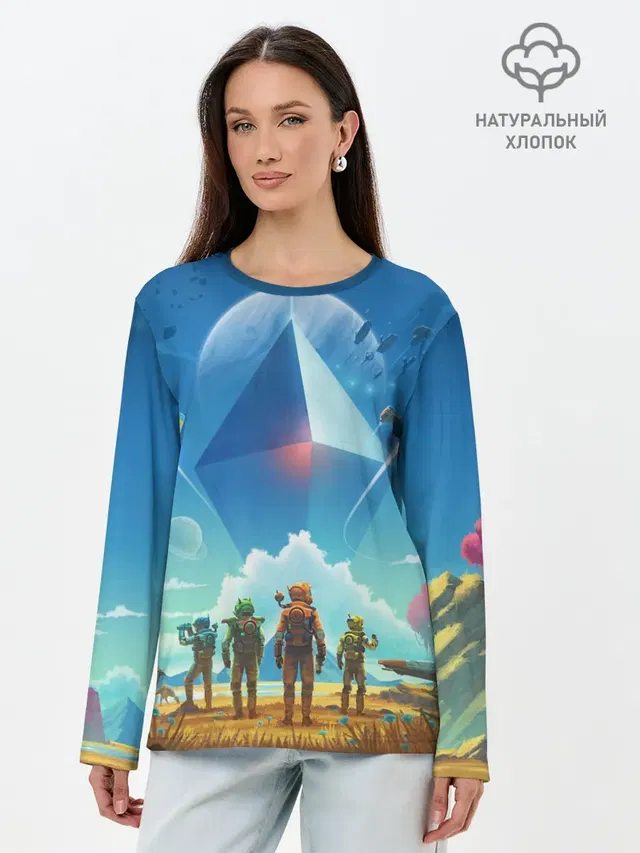 Лонгслив женский. Хлопок