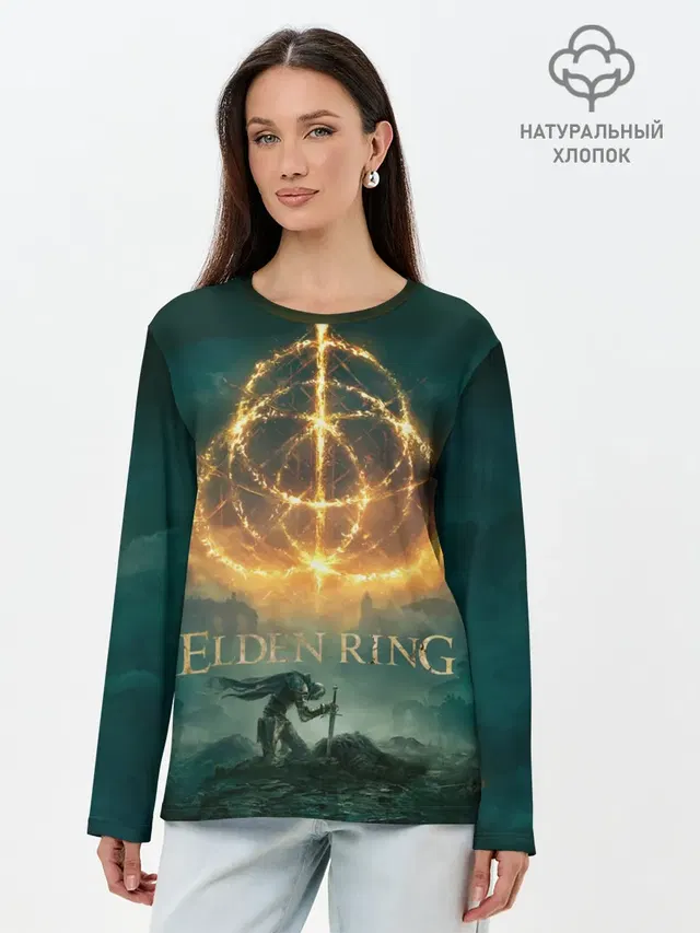 Лонгслив женский с принтом «Разные игры — Elden Ring key art»