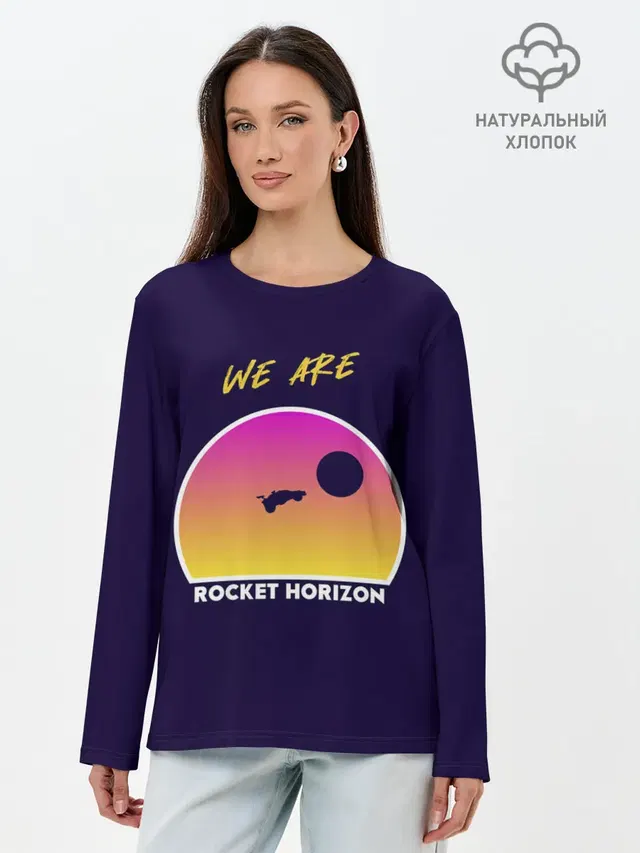 Лонгслив женский с принтом «Rocket League — We are rocket horizon»