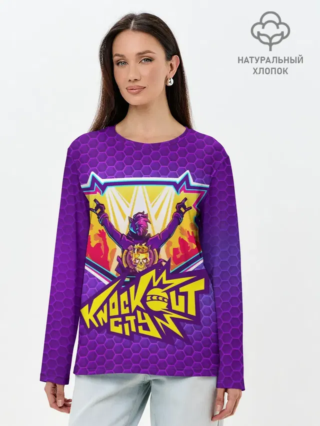 Лонгслив женский с принтом «The knockout city — Knockout City»