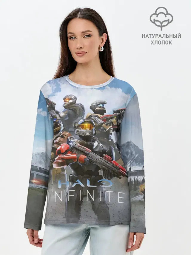 Лонгслив женский с принтом «Halo infinite Мультиплеер»