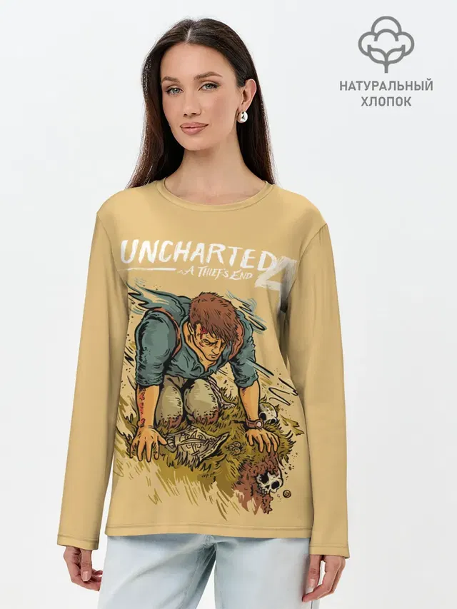 Лонгслив женский с принтом «Uncharted — Fallen Nathan»