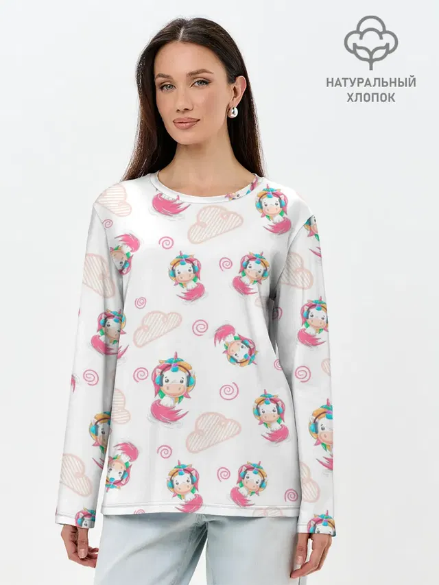 Лонгслив женский. Хлопок