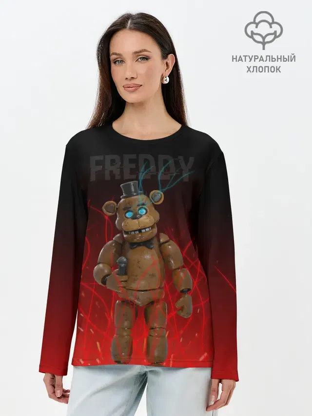 Лонгслив женский с принтом «Five Nights At Freddy\s — FNAF FREDDY»