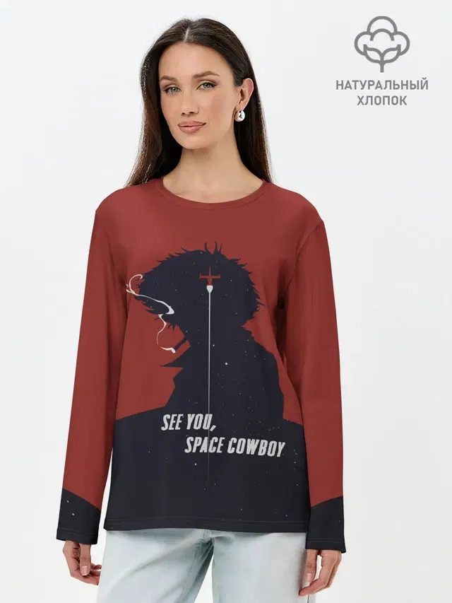 Лонгслив женский с принтом «Cowboy Bebop — Cowboy Bebop - Spike»